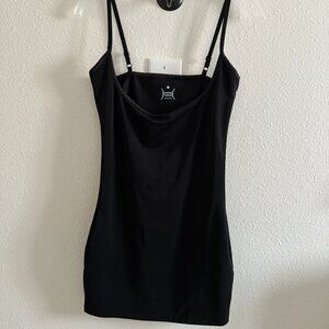 Yummie Tummie Bustless Shapewear Slip W/ Adjustable Straps Medium Black EUC